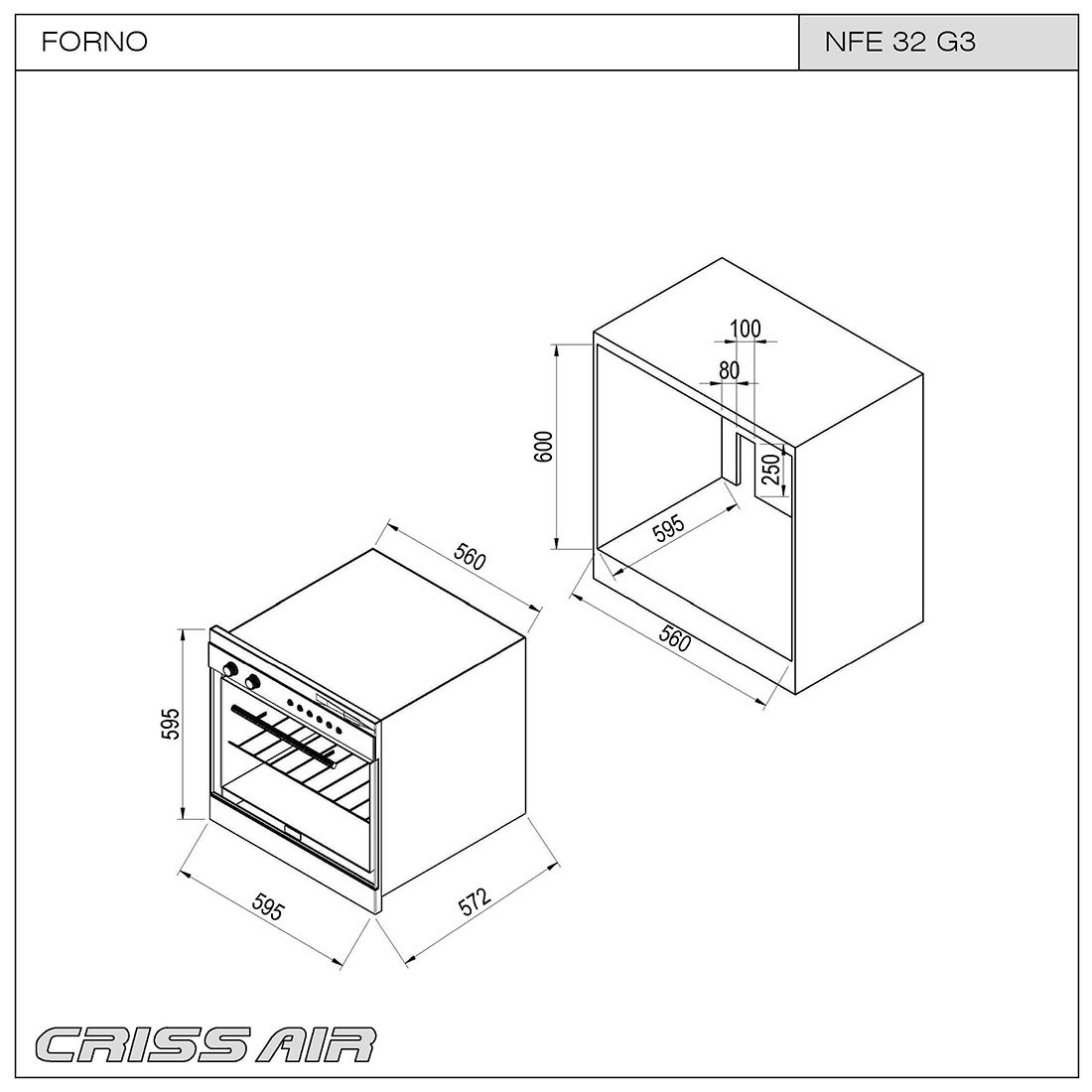 Forno Elétrico CRISSAIR NFE 32 72L - Image 3
